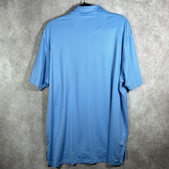 Peter Millar Summer Comfort Polo Shirt Mens Large Blue Geometric Golf Preppy‎ - Picture 5 of 10